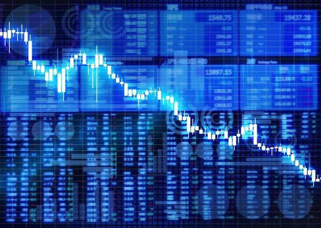 株価表示板とチャート